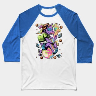 Psychedelic Alien Bong Baseball T-Shirt